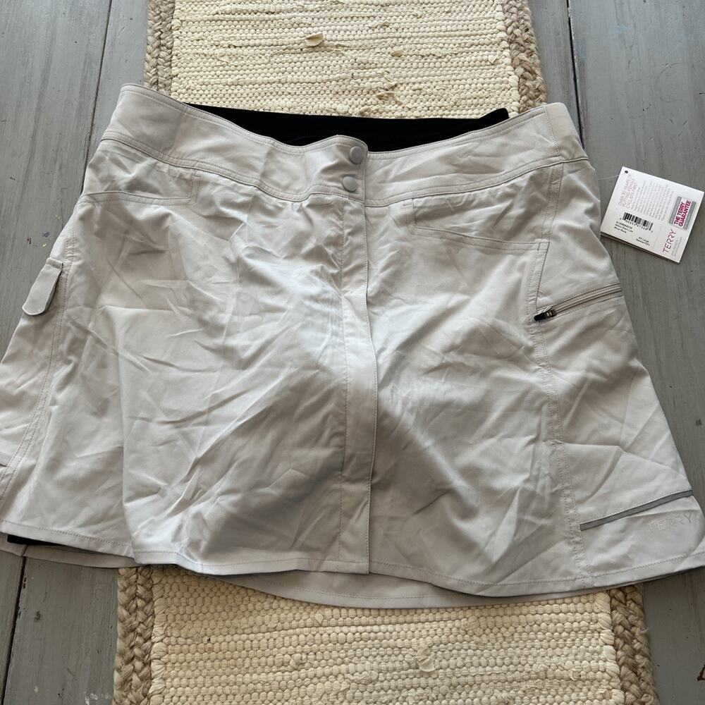 NWT Terry Metro Skort Lite Gray Padded Bike Skirt and Shorts Set Womens Sz XXL